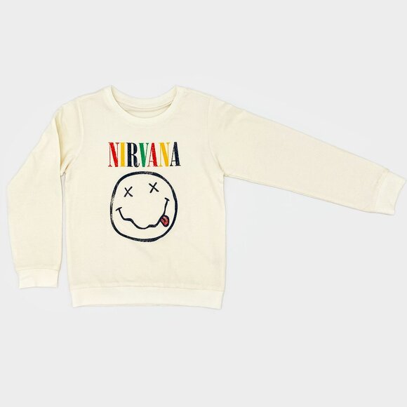 100% Cotton Nirvana Smiley Printed Sweatshirt | NEW! - Picture 2 of 8